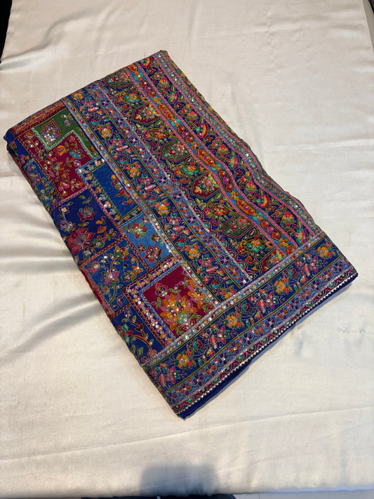 PURE PASHMEENA WITH WORK & READY BLOUSE