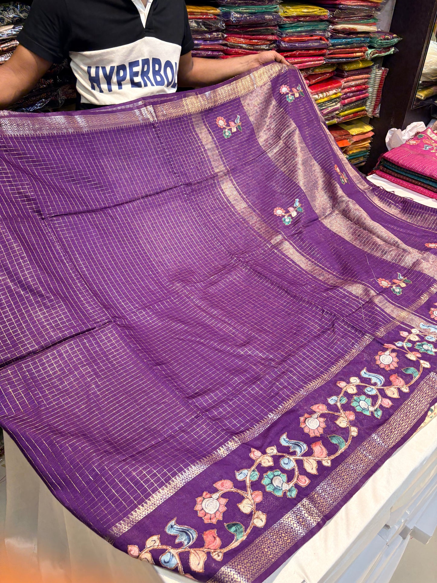 PREMIUM VISCOSE SILK WITH APPLIQUE WORK