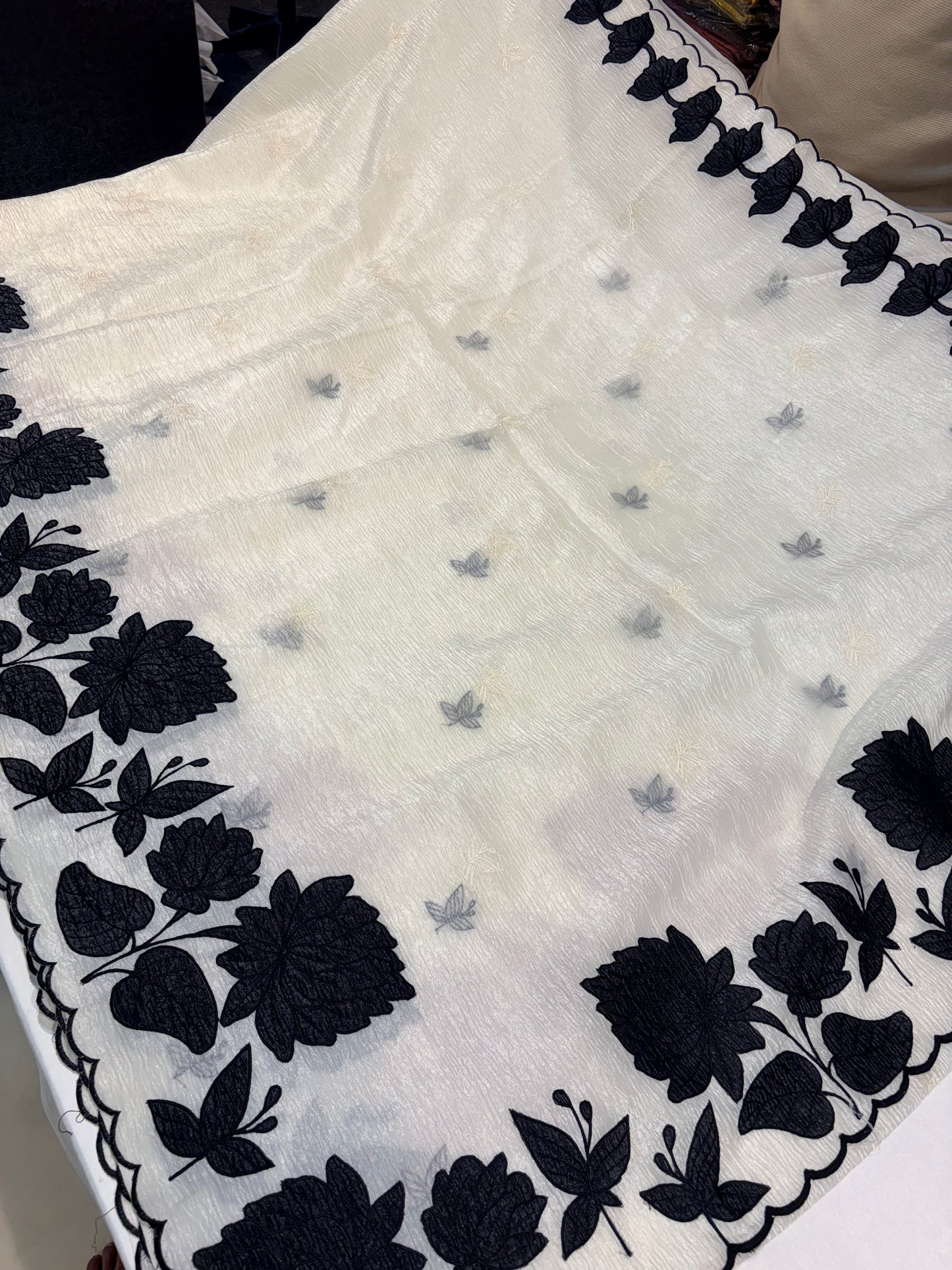 PREMIUM FANCY WEAR SAREE WITH APPLIQUE WORK