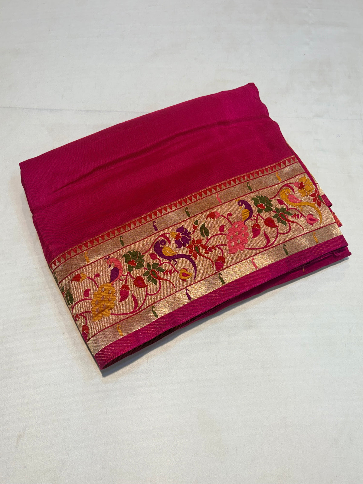 PREMIUM MOUNGA SILK SAREE WITH PAITHANI BORDER