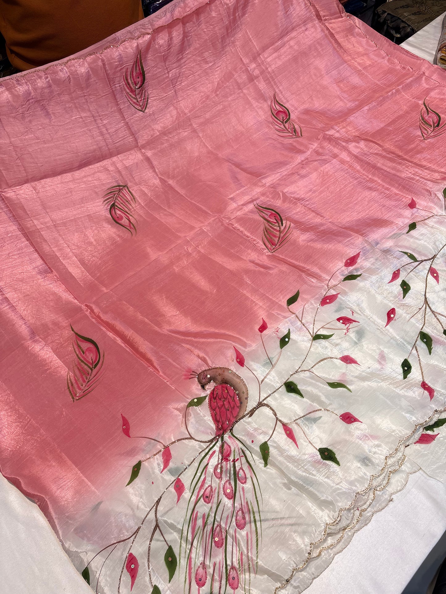 PREMIUM FANCY SAREE WITH HANDWORK AND HANDPAINT