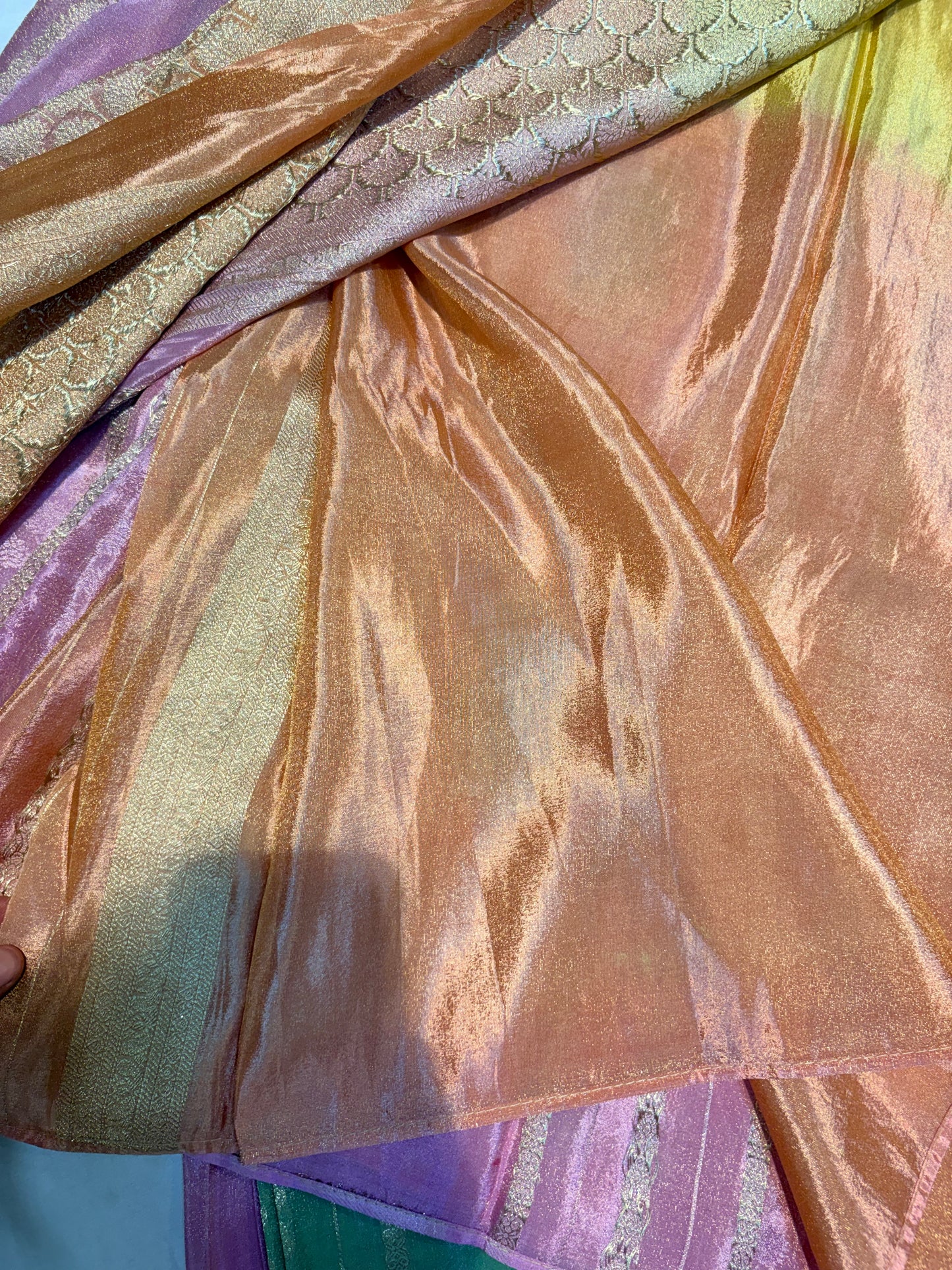 PREMIUM CHINON CREAPE SAREE IN AMBREE SHADES