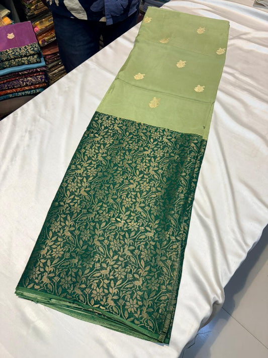 PREMIUM MOUNGA CREAPE SILK HALF & HALF PATTERN