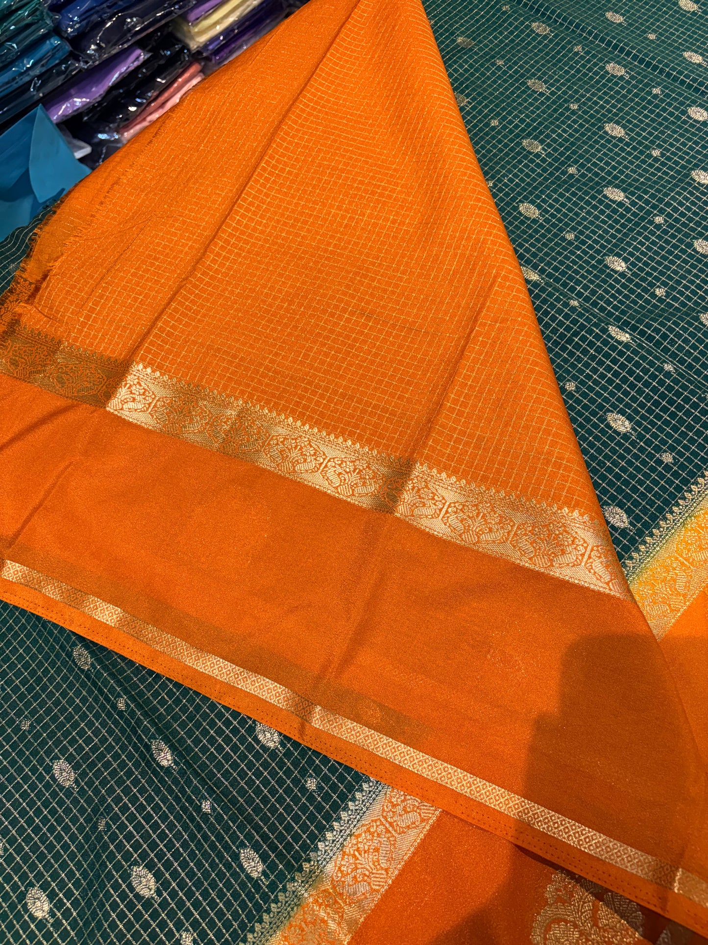 PREMIUM SEMI MYSORE SILK CREAPE SAREE