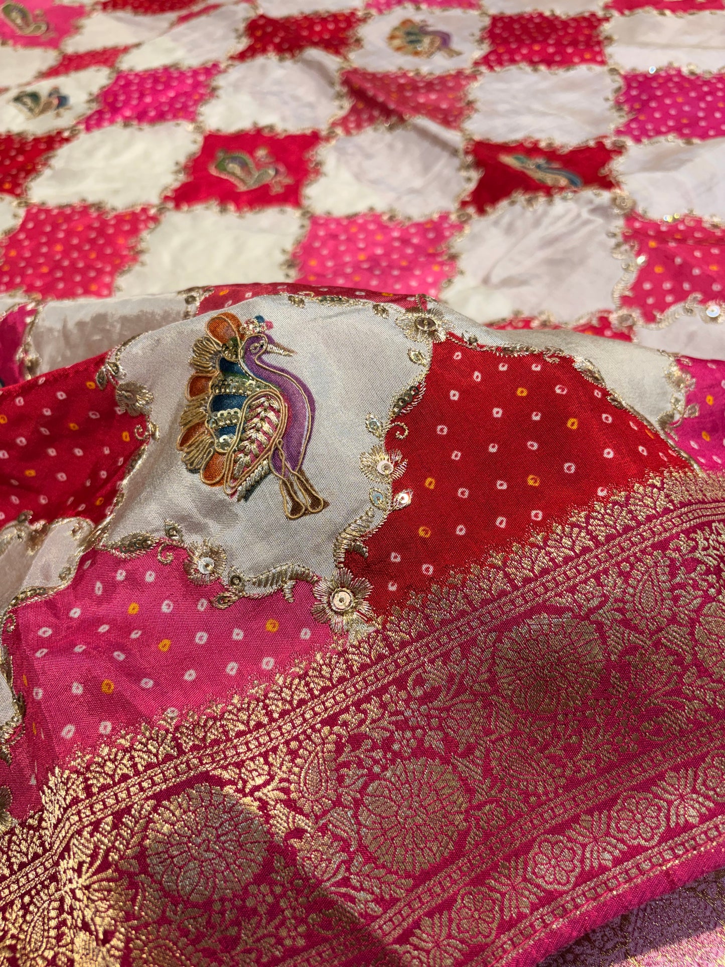 PURE PASHMEENA SILK SAREE WITH WORK