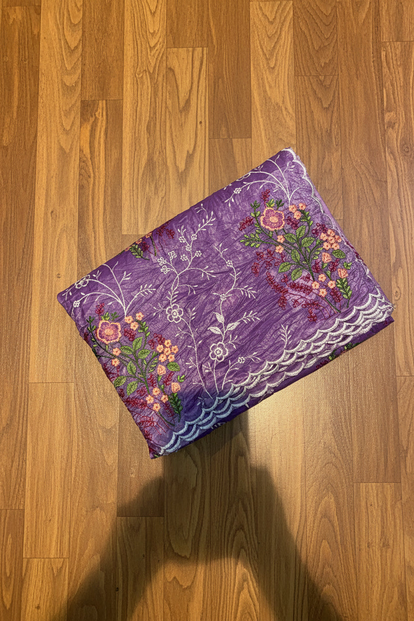 Soft fancy sarees with embroidery work