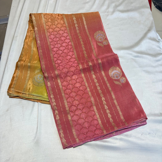 PREMIUM CHINON CREAPE SAREE IN AMBREE SHADES