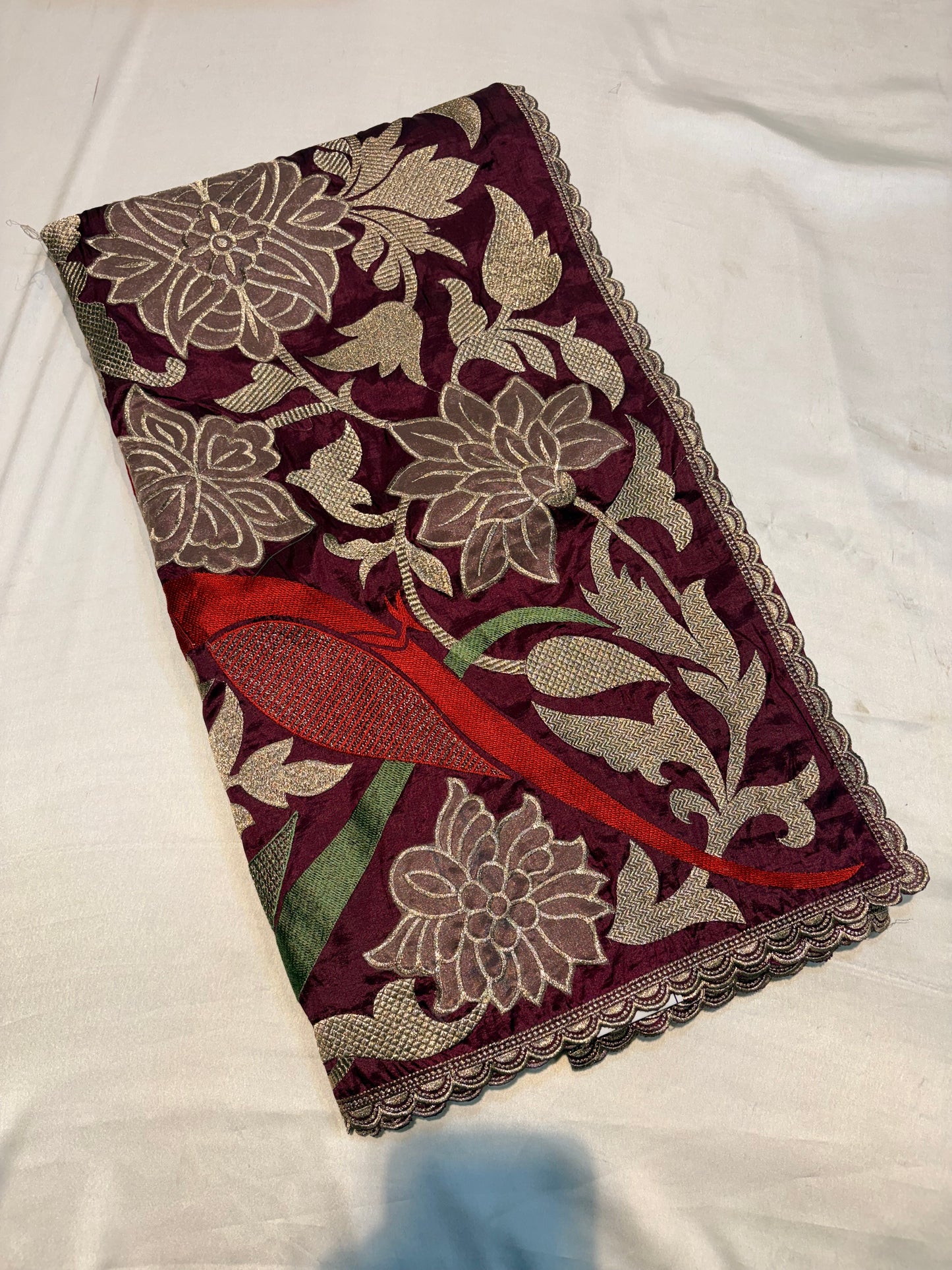 SOFT TUSSUR SILK SAREE WITH EMBROIDERY WORK