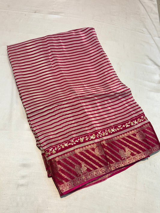 PREMIUM CREAPE SAREE WITH FRENCH KNOT WORK