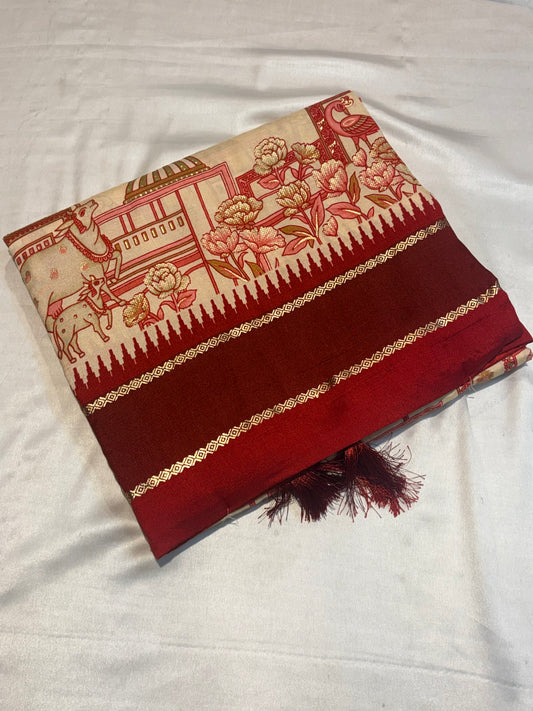 SOFT DAILYWEAR KALAMKARI PRINTED SAREES