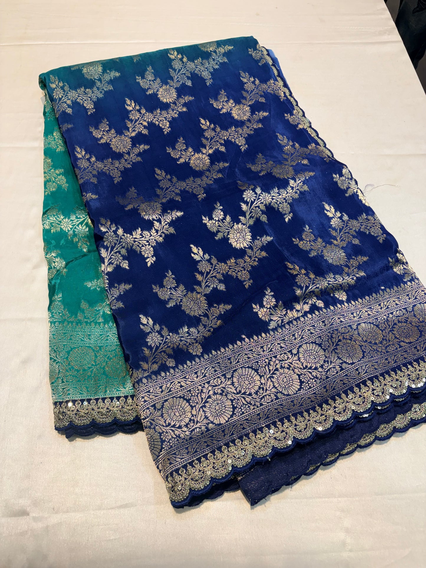 PURE SOFT ORGANZA BANARAS SILK SAREE WITH LACE BORDER