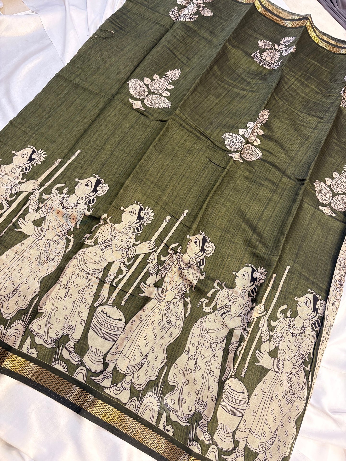 SOFT COTTON SAREE WITH KALAMKARI PRINT