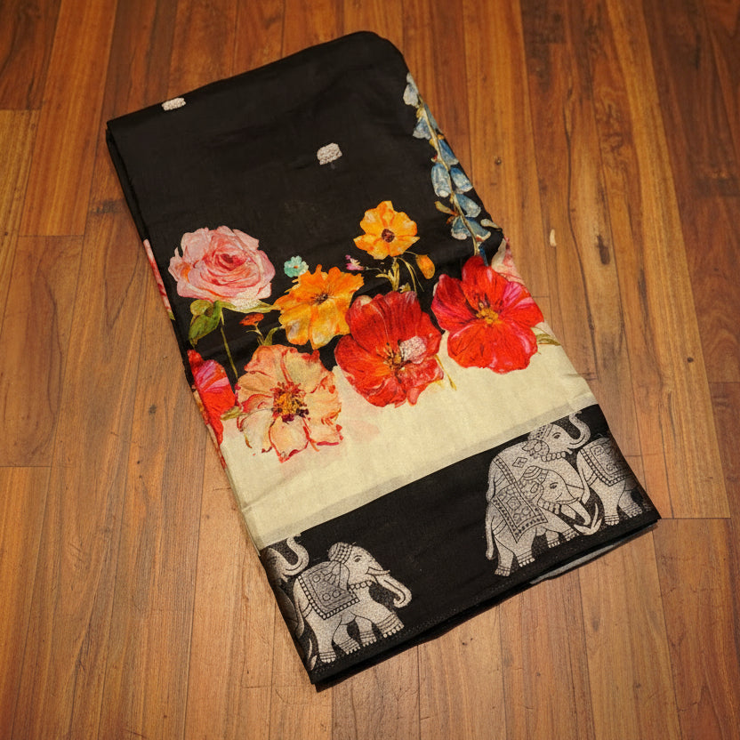 PREMIUM PRINTED MOUNGA SAREE