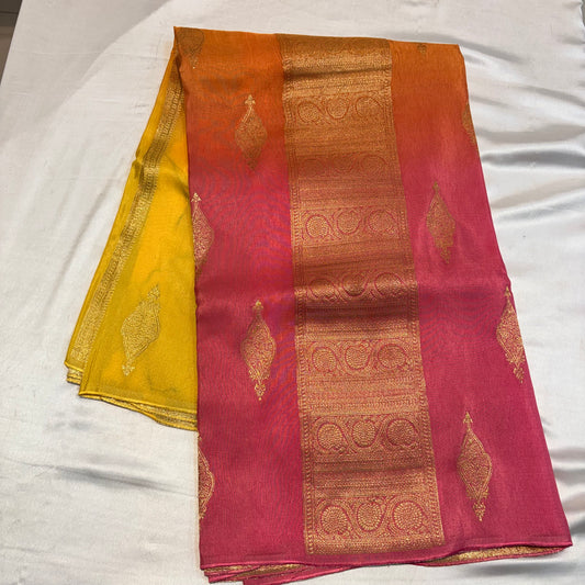 Mounga silk saree in dual shade