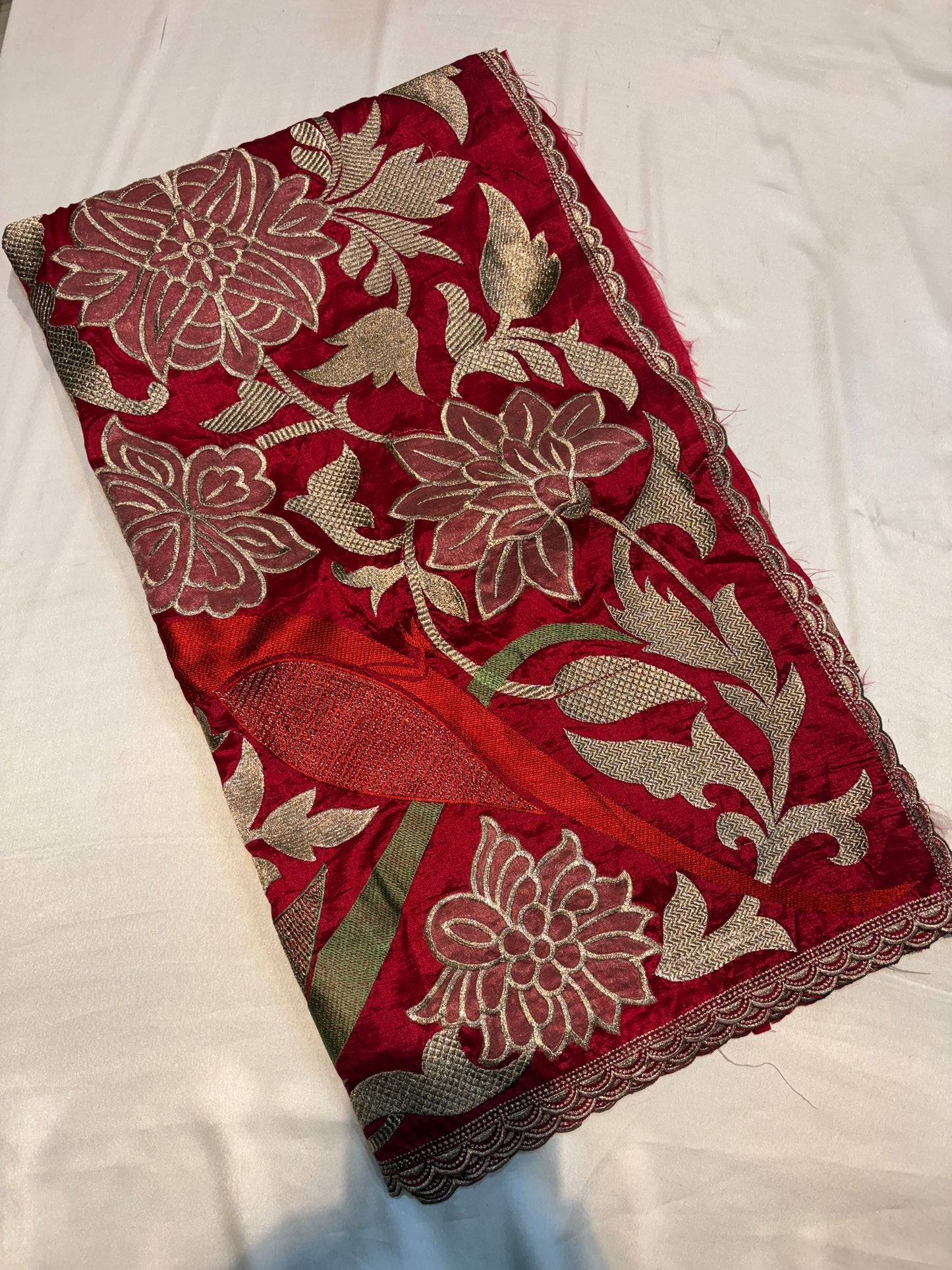 SOFT TUSSUR SILK SAREE WITH EMBROIDERY WORK