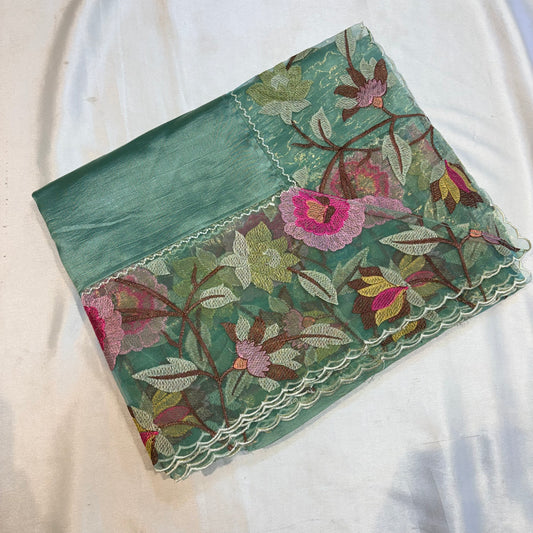 FANCY SAREE WITH THREAD WORK BORDER