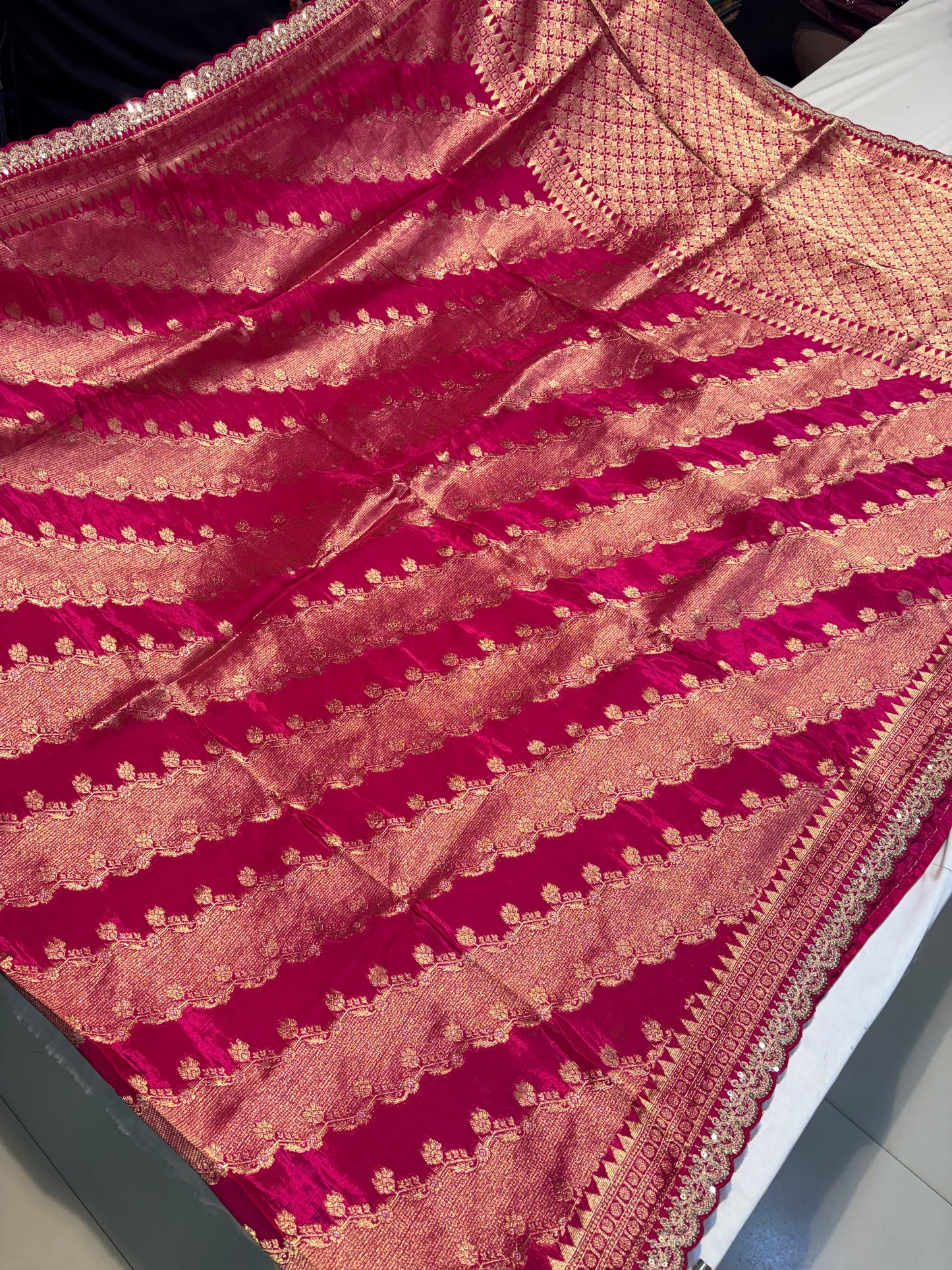 PREMIUM BANARASI CHINON CREAPE SAREE
