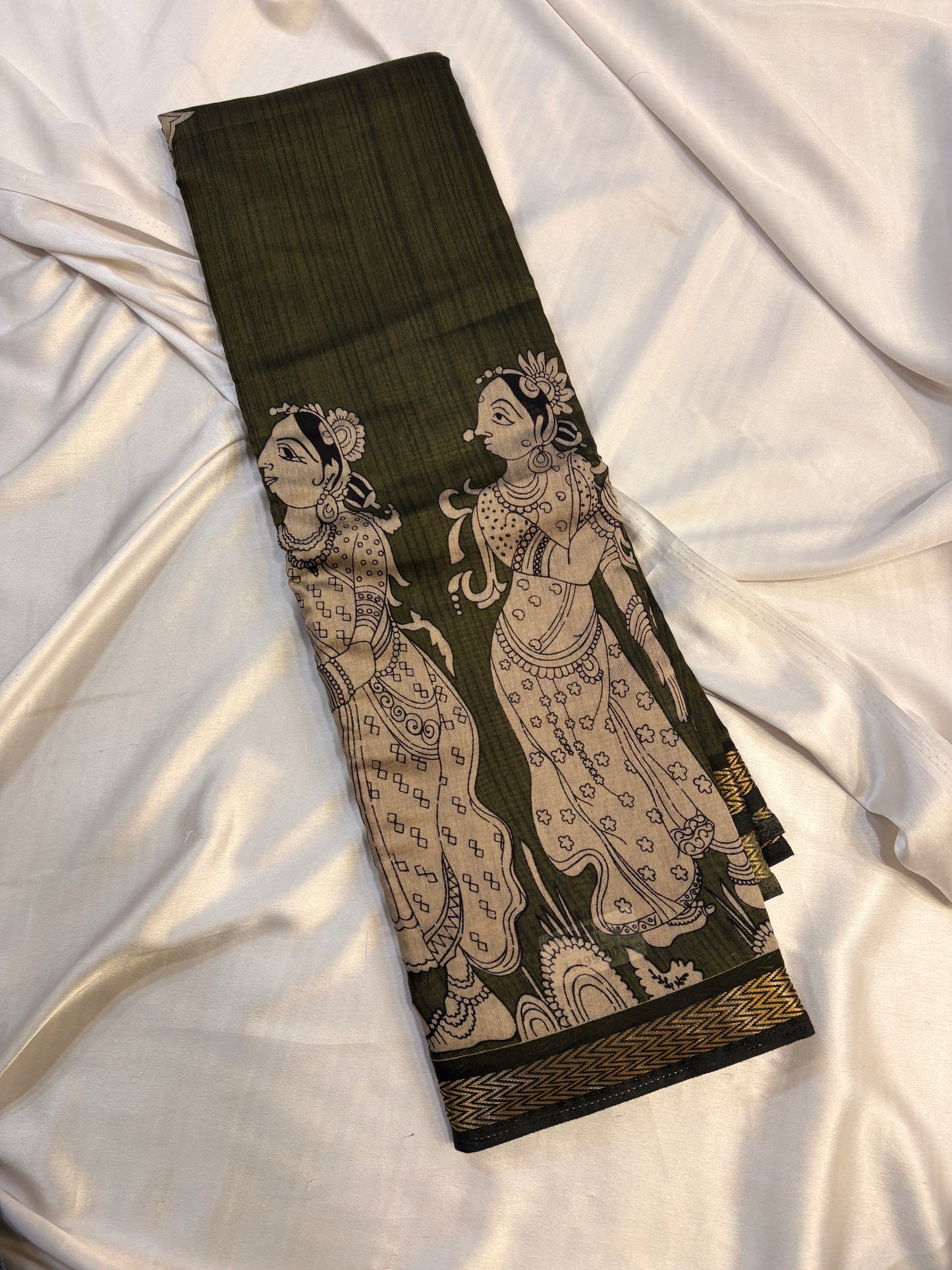 SOFT COTTON SAREE WITH KALAMKARI PRINT
