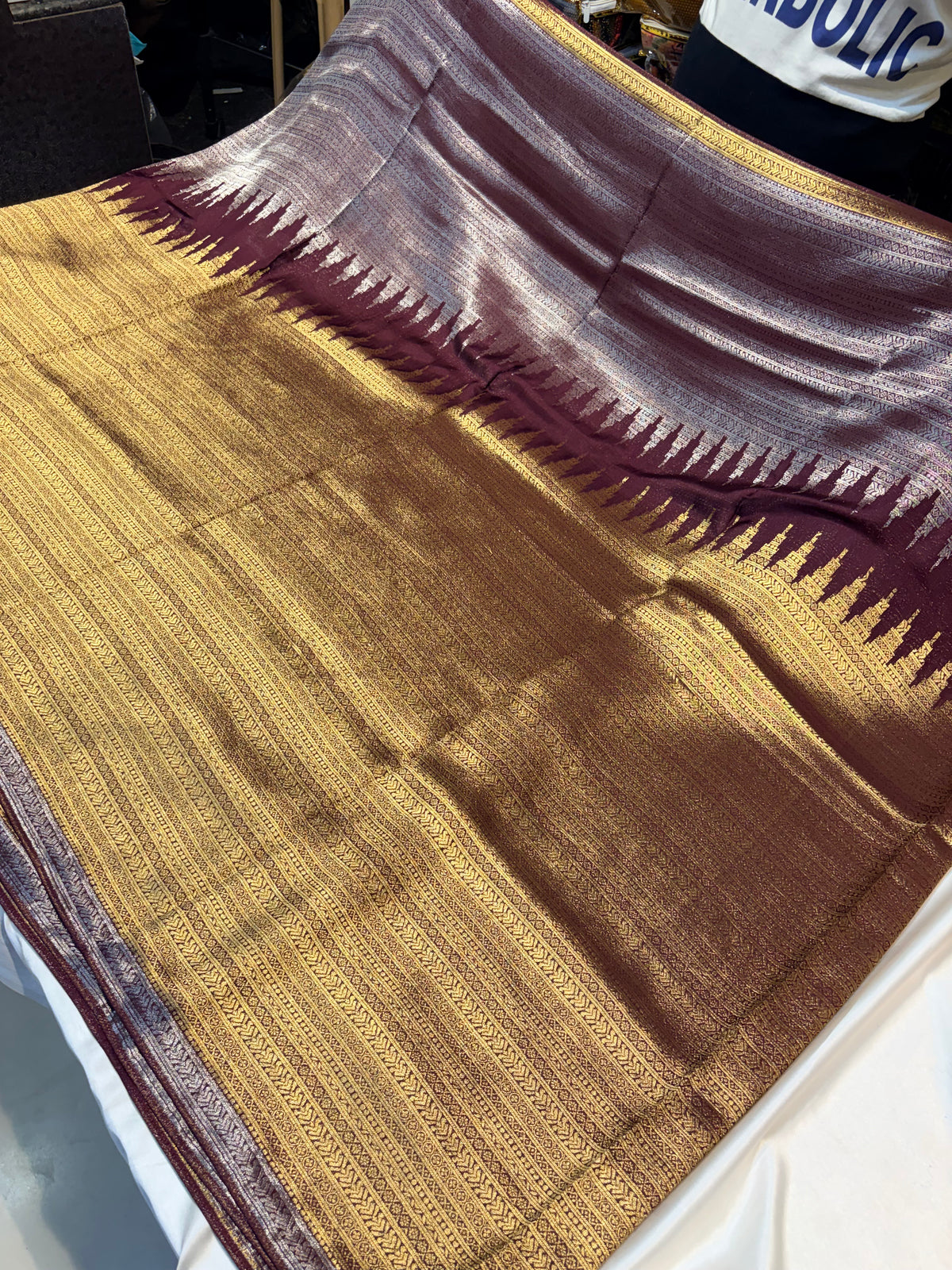 PREMIUM SOFT TEMPLE BROCADE SILK SAREE
