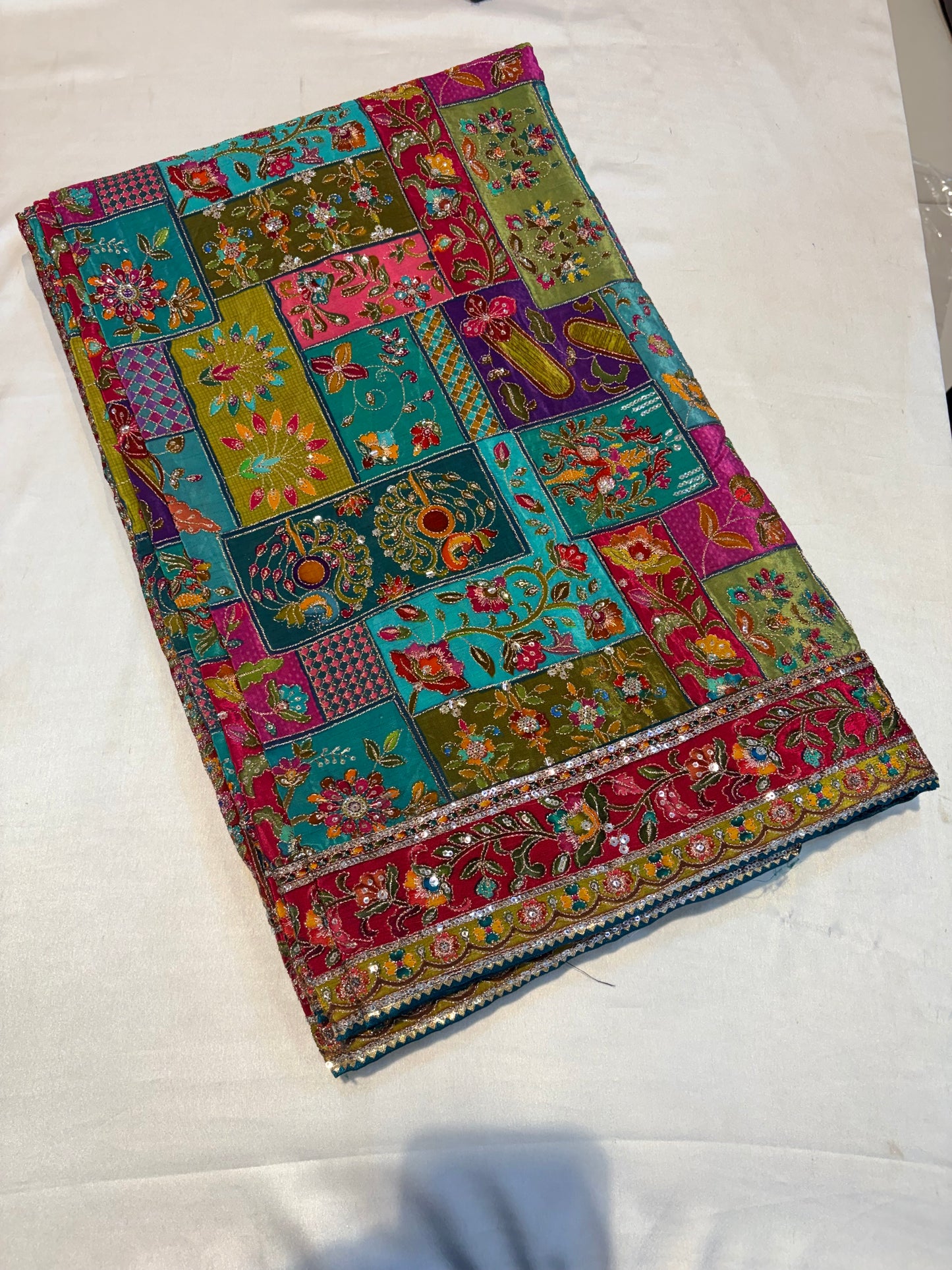 PURE PASHMEENA WITH WORK & READY BLOUSE