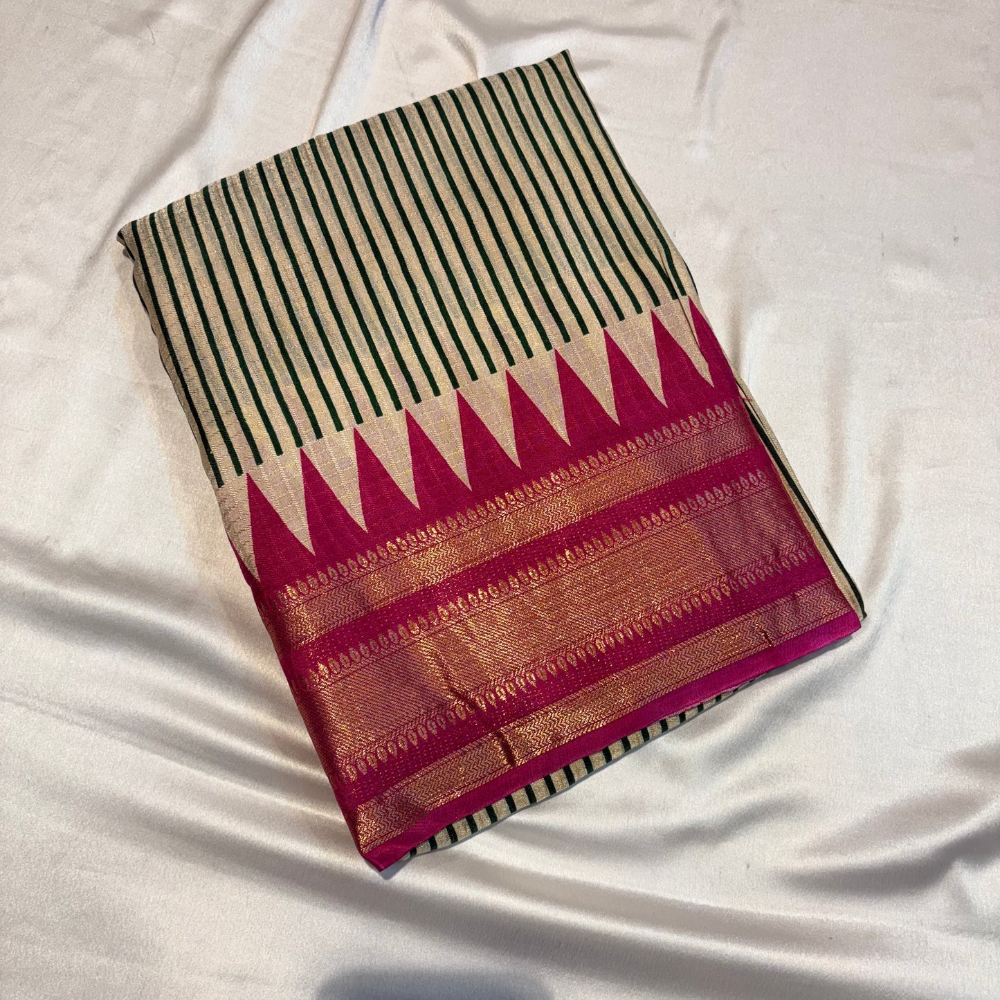SOFT CHANDERI DOLA SAREES WITH GANGA YAMMUNA BORDER
