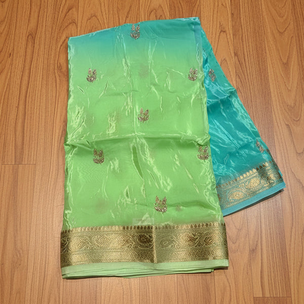 PREMIUM CHINON CREAPE SAREE WITH HANDWORK