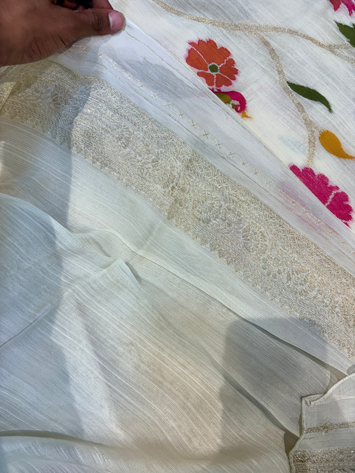 PREMIUM TUSSUR GEORGETTE SAREE WITH MEENA ZARI