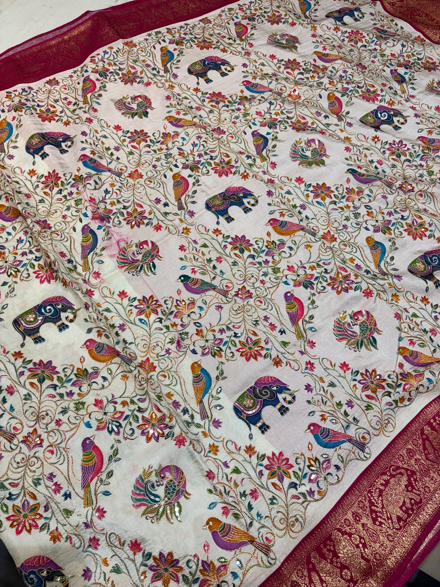 PURE PASHMINA SILK WITH KAATA WORK