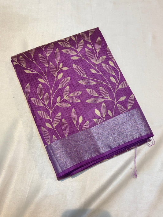 PRINTED RAW SILK SAREE