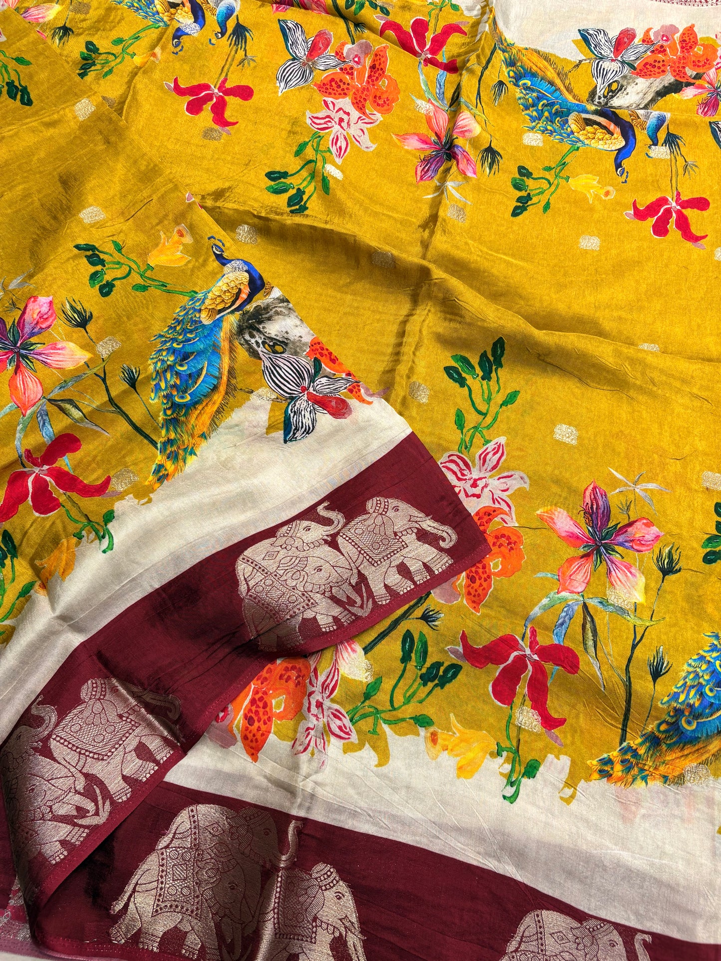 PREMIUM PRINTED MOUNGA SAREE