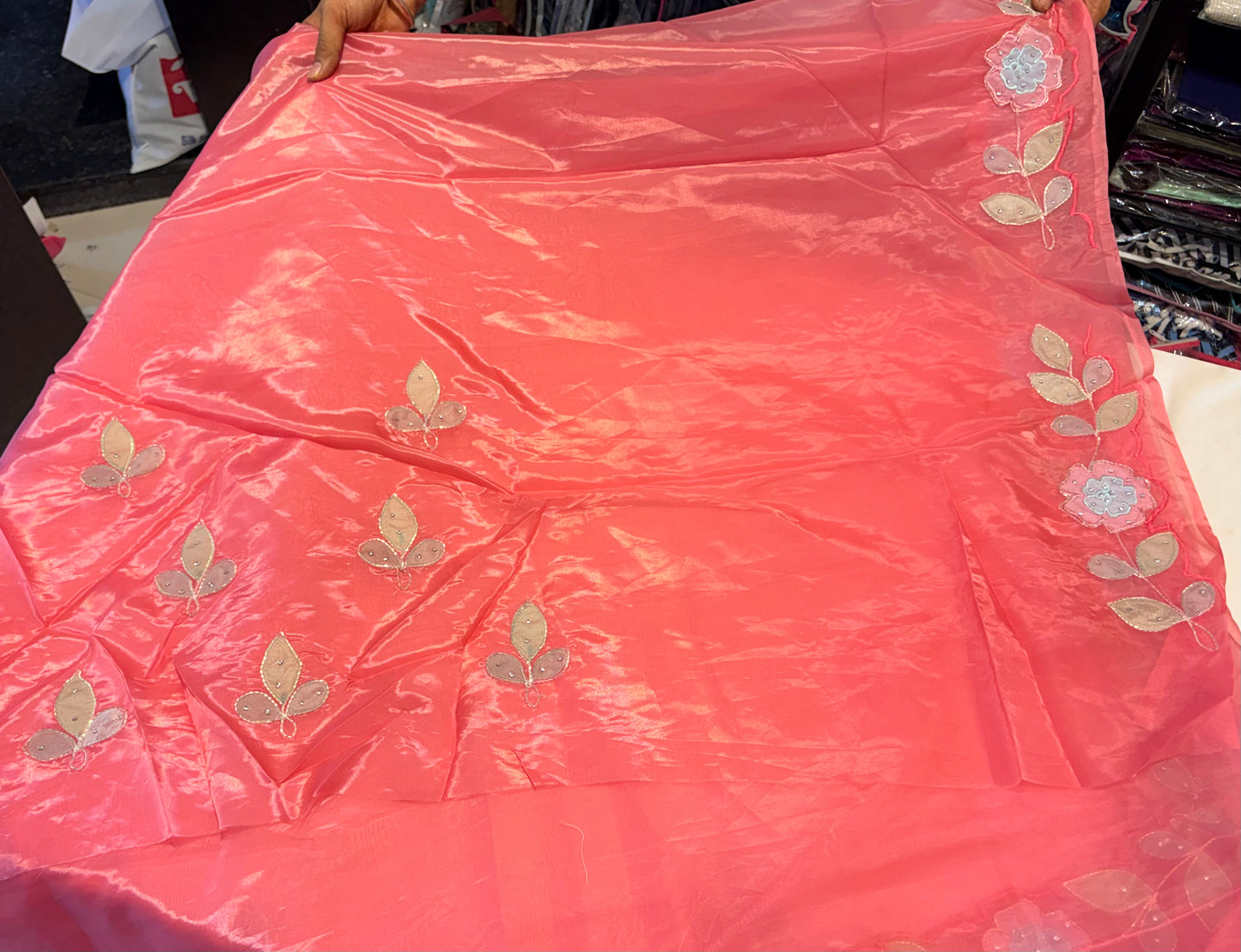 FANCY SAREES WITH APPLIQUE WORK SAREES