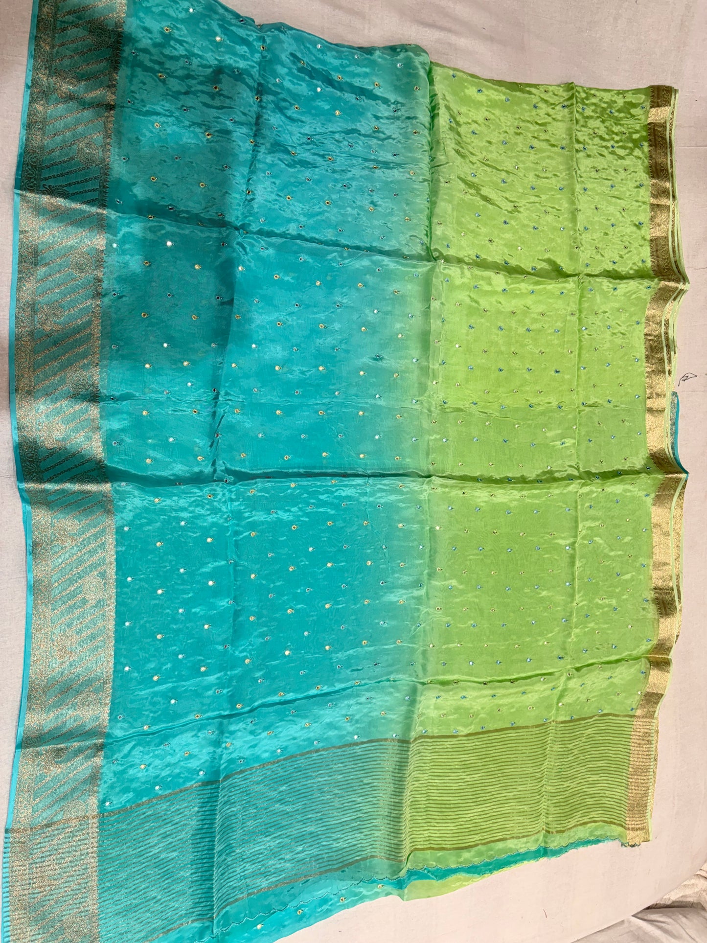 PREMIUM HO CREAPE SILK SAREE WITH MIRROR WORK