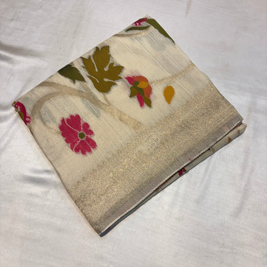 PREMIUM TUSSUR GEORGETTE SAREE WITH MEENA ZARI