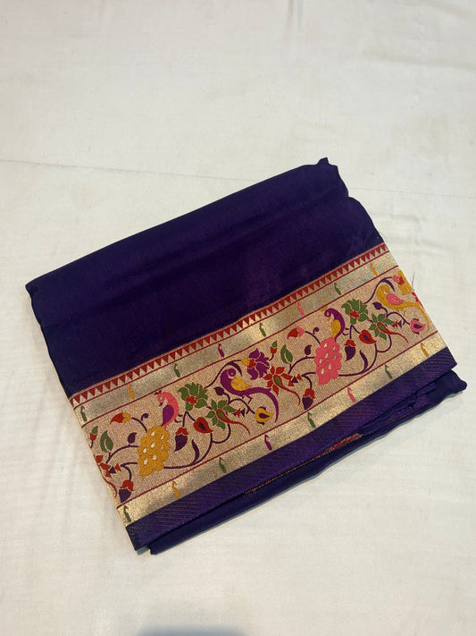 PREMIUM MOUNGA SILK SAREE WITH PAITHANI BORDER
