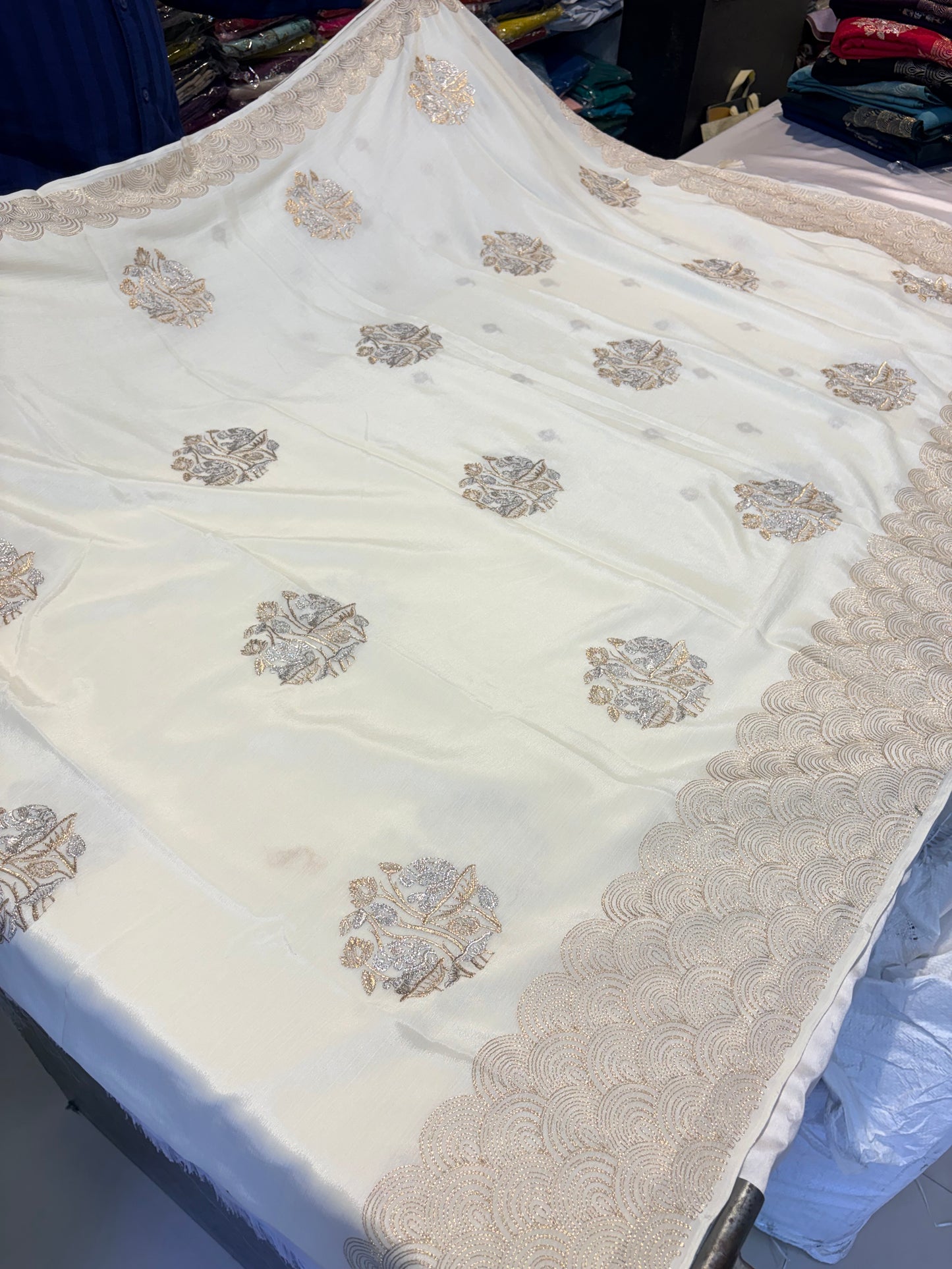 PREMIUM CHINON CREAPE WITH EMBROIDERY WORK