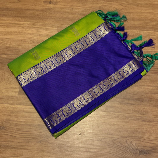 KANCHIPURAM SOFT SILK SAREE in BENTEX BORDER