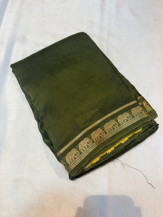 PREMIUM MYSORE SILK SAREE WITH ELEPHANT BORDER