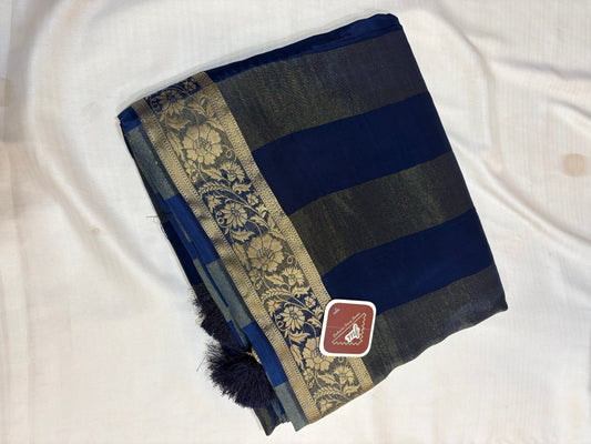 RAW CHINON CREAPE SAREE WITH GHARCHOLA BLOUSE