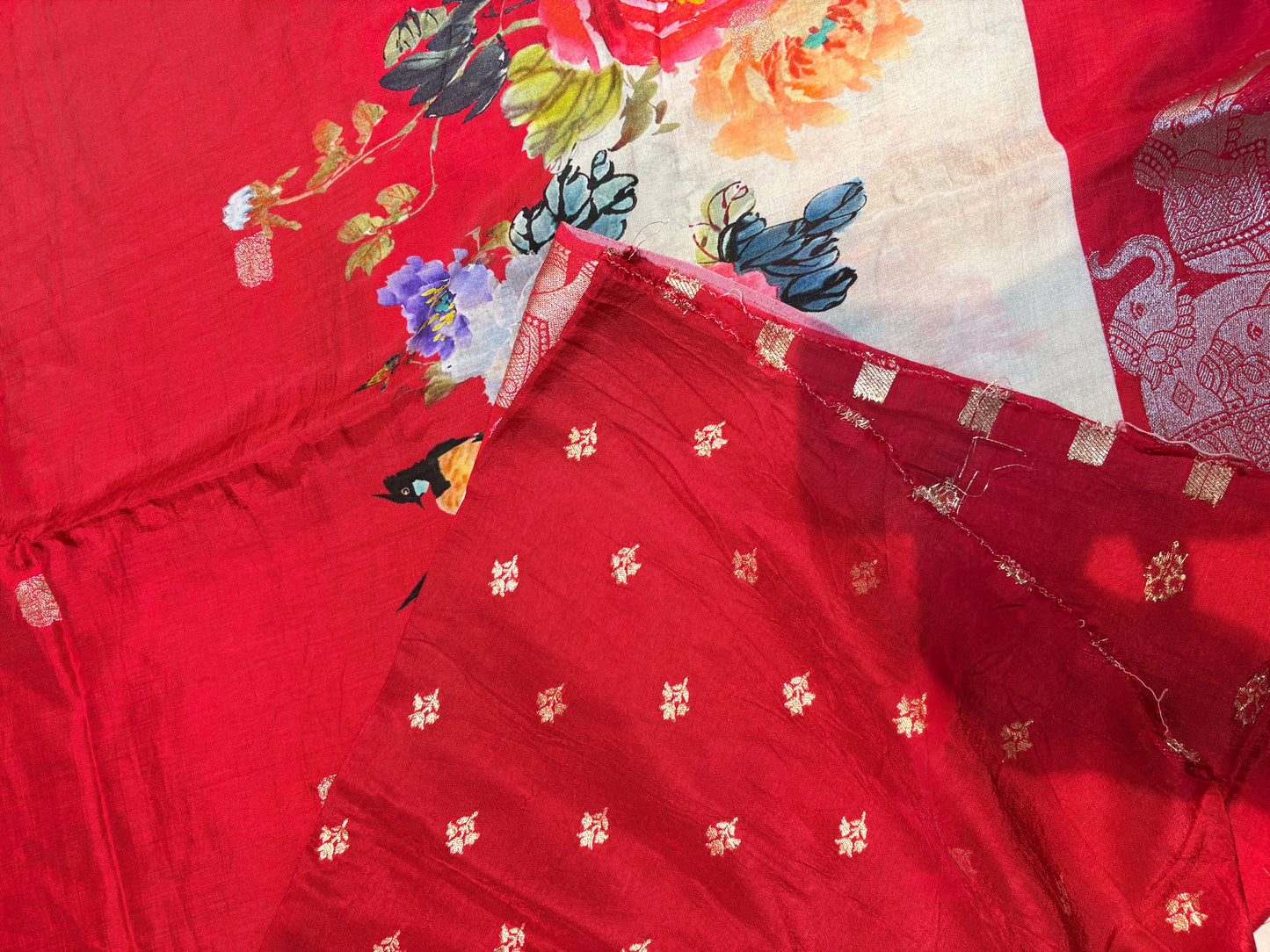 PREMIUM PRINTED MOUNGA SAREE