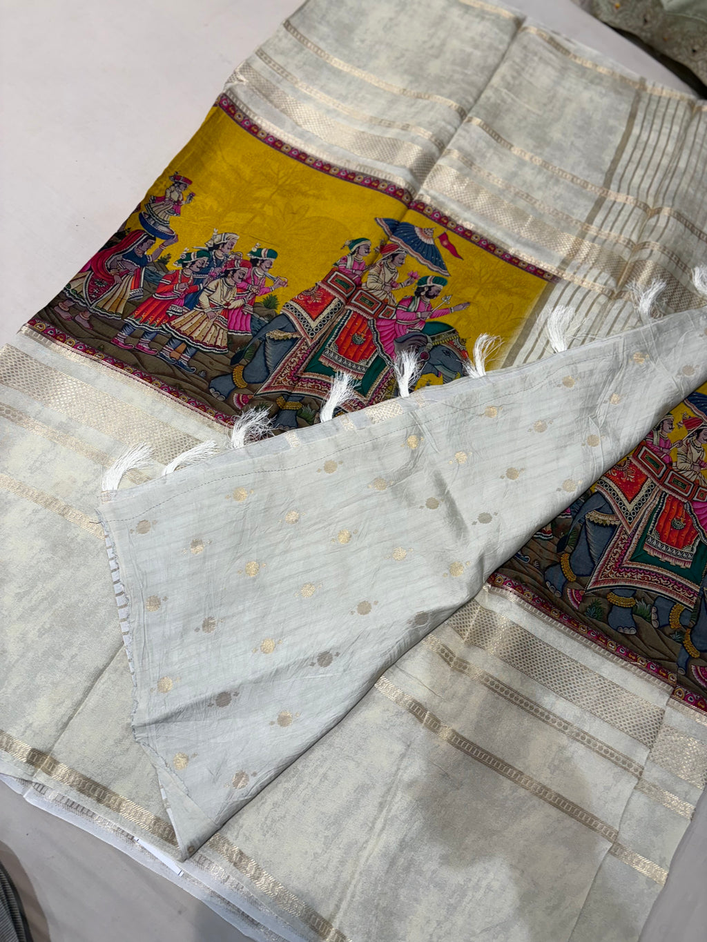 PREMIUM MOUNGA CREAPE WITH KALAMKARI PRINT
