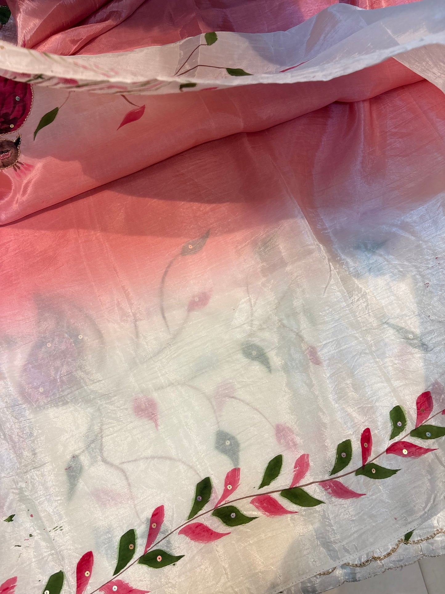 PREMIUM FANCY SAREE WITH HANDWORK AND HANDPAINT