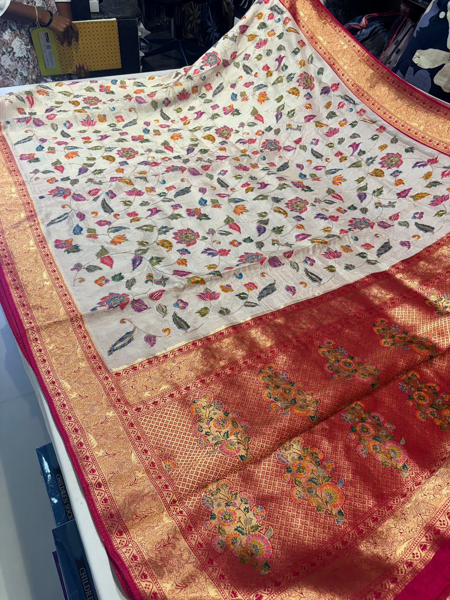 PURE PASHMEENA SILK WITH WORK