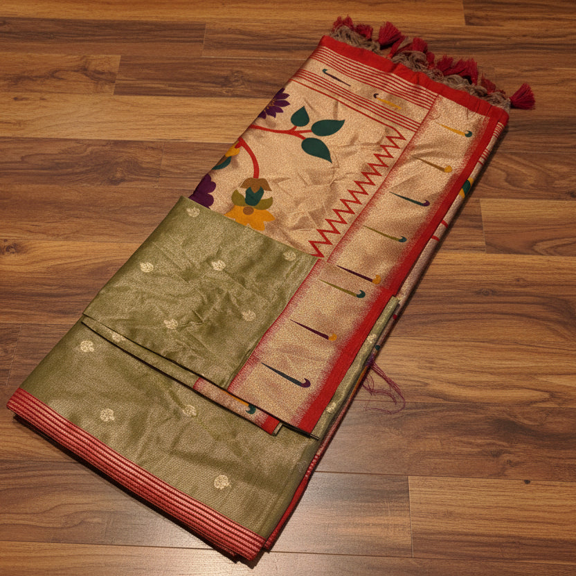 SEMI PAITHANI TISSUE SILK SAREE