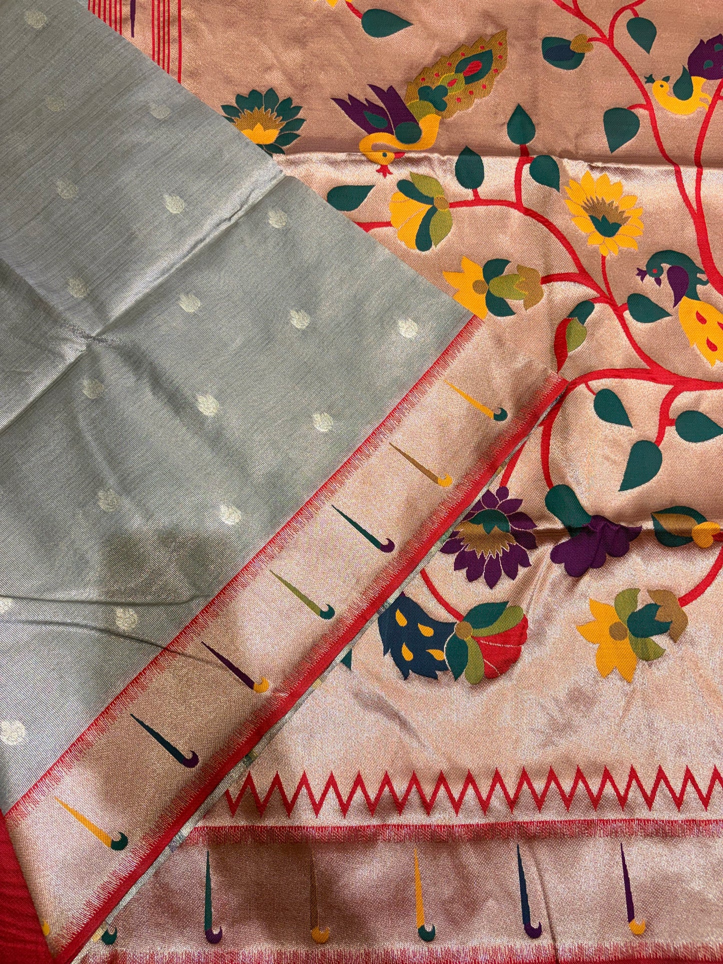 SEMI PAITHANI TISSUE SILK SAREE