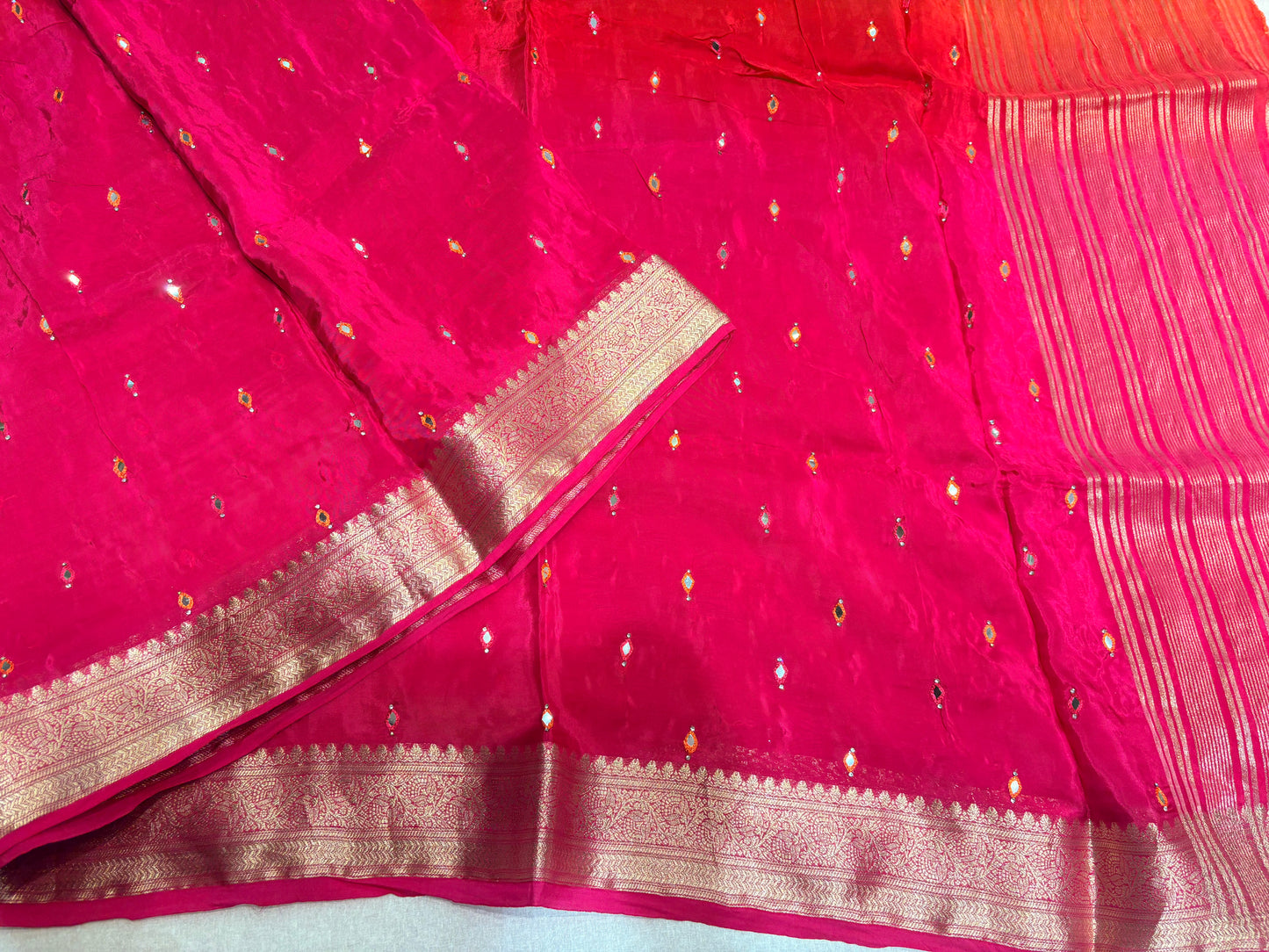 PREMIUM HO SILK SAREE WITH MIROR WORK