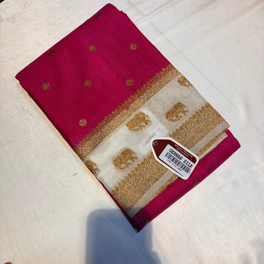 KHADDI GEORGETTE WITH ELEPHANT BUTTA BORDER