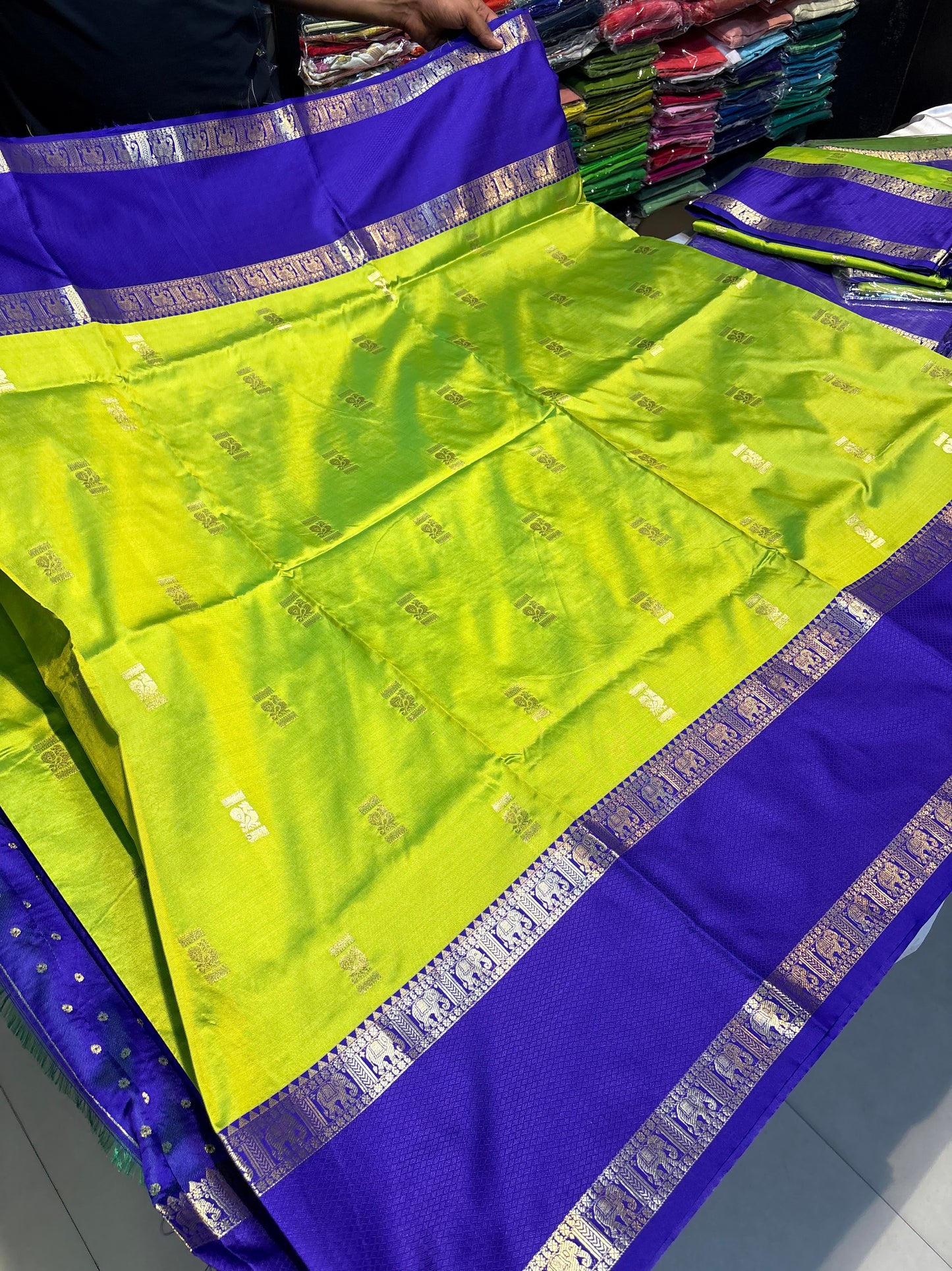KANCHIPURAM SOFT SILK SAREE in BENTEX BORDER