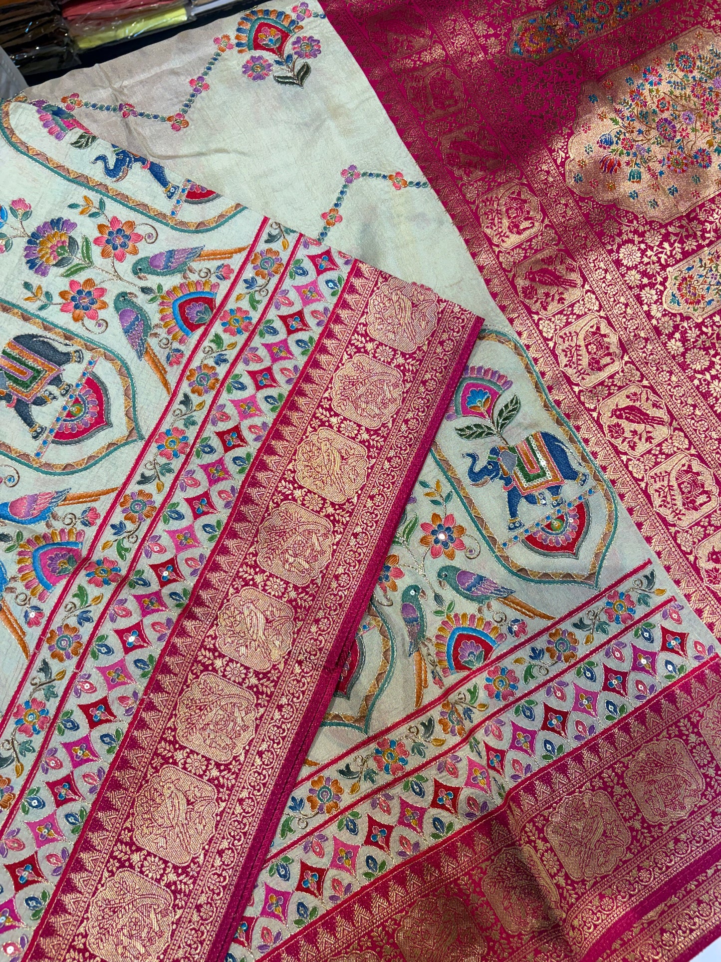 PURE PASHMINA SILK WITH KAATA WORK