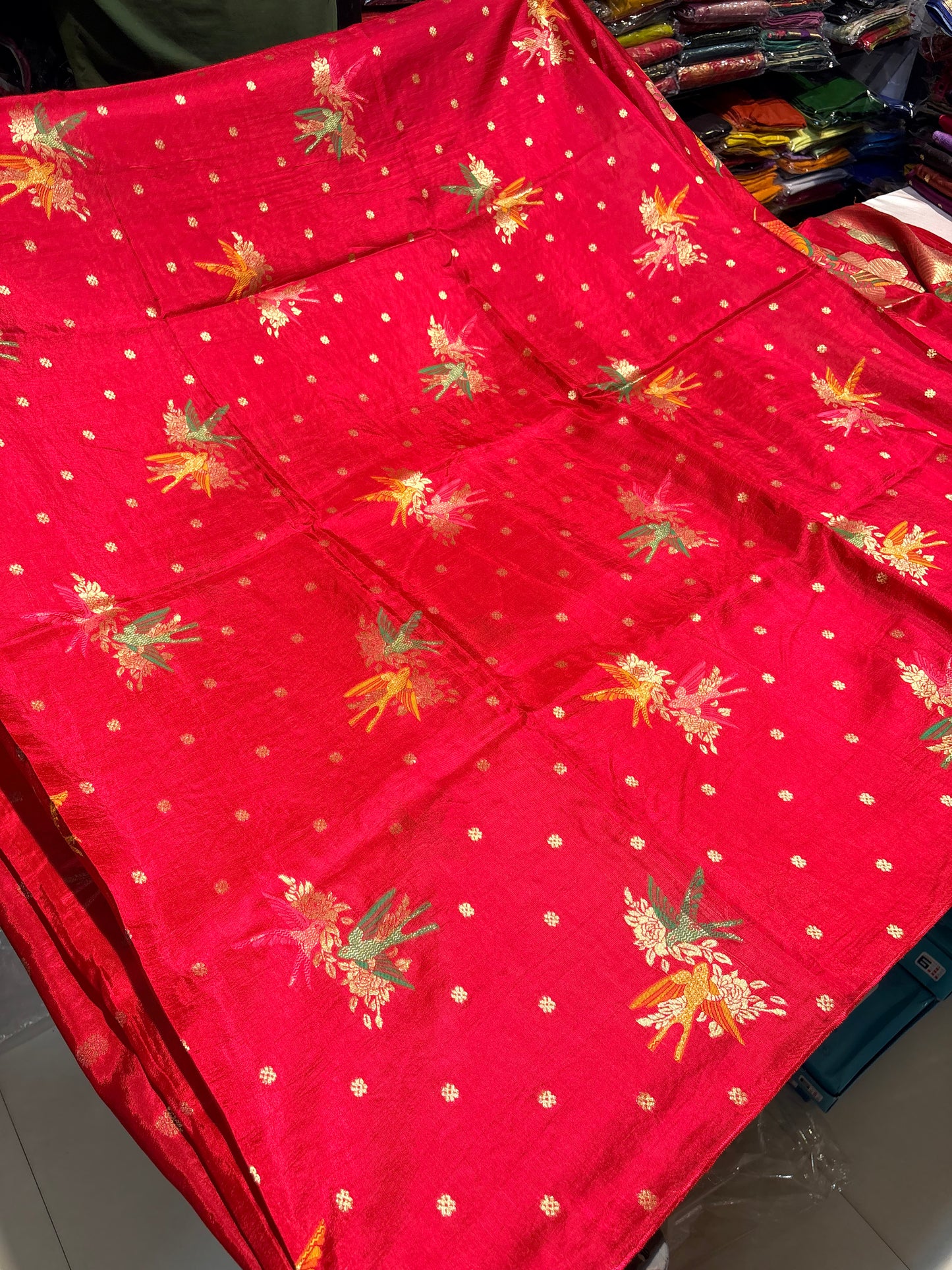 PREMIUM TUSSUR GEORGETTE SAREE WITH MEENA WORK