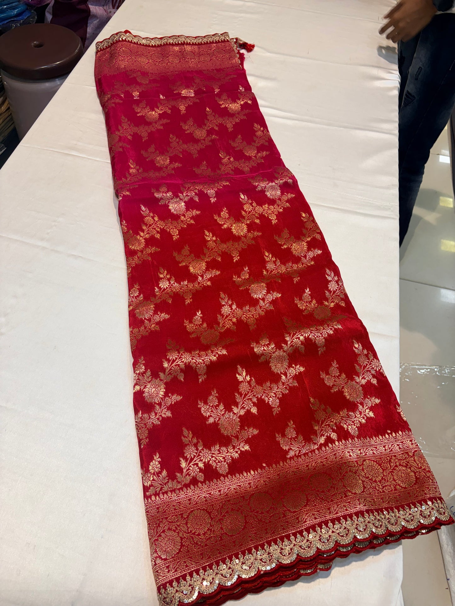 PURE SOFT ORGANZA BANARAS SILK SAREE WITH LACE BORDER